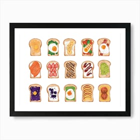 Breakfast Toast Set Landscape Poster Art Print