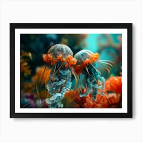 Surreal Jellyfish Flower photo Art Print