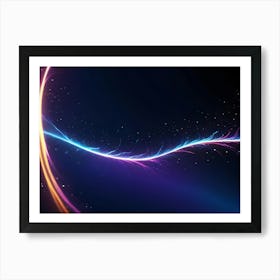 Abstract Background With Glowing Lines In Blue, Pink, And Orange Colors 1 Art Print