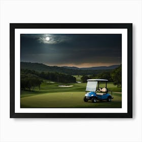 Golf Cart At Night Art Print