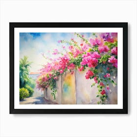 Watercolor Of Bougainvillea 1 Art Print