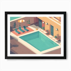 Pool And Lounge Chairs Art Print
