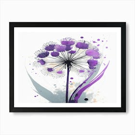 Purple Dandelion 2 Art Print