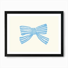 Blue Stripe Bow Ribbon - Light Blue Art Print