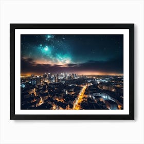 Night Sky Over A City Art Print