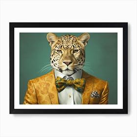 Leopard In A Suit Art Print