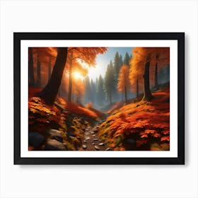 Autumn Forest Landscape 2 Art Print