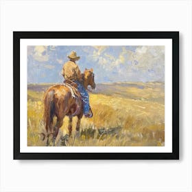 Cowboy In Great Plains 2 Art Print