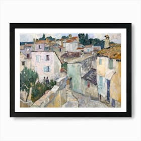 Village Hues Painting Inspired By Paul Cezanne Art Print