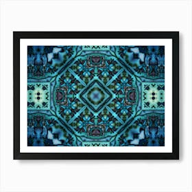 Alcohol Ink And Digital Processing Blue Pattern 2 Art Print