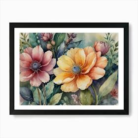 Watercolor Flowers 4 Art Print