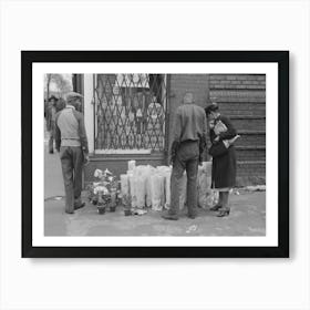 Selling Easter Lilies On Sidewalk On Easter Morning, South Side Of Chicago, Illinois By Russell Lee Art Print