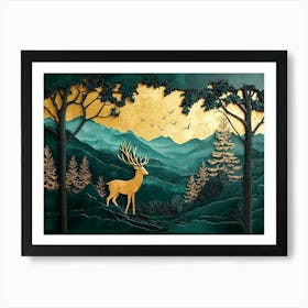 Deer In The Forest 4 Poster