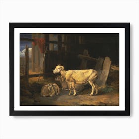 Heath Ewe And Lambs, James Heath Art Print