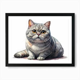 Portrait Of A Cute Gray Cat 1 Art Print