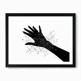 Abstract Composition Featuring A Black Hand Formed By A Constellation Of Arrows And Pointers Set In (4) Art Print