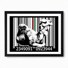 Funny Barcode Animals Art Illustration In Painting Style 027 Art Print