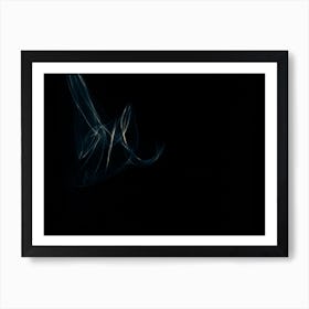Glowing abstract curved blue and yellow lines 9 Art Print