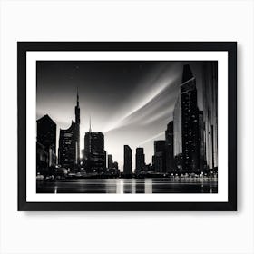 Black And White Cityscape 20 Art Print