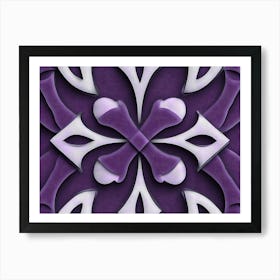 Abstract Purple And White Pattern Art Print