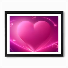 A Glowing Pink Heart Vibrant Horizontal Composition 54 Art Print