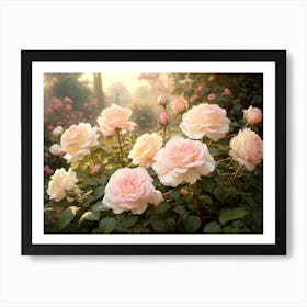 Morning Light In The Rose Garden 1 Art Print