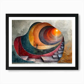 Spiral Staircase, Cubism Art Print