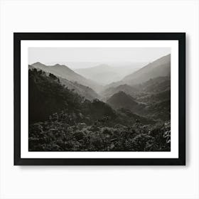 Black And White Mountain Landscape Art Print