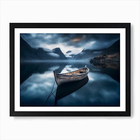 Boat In A Lake Art Print