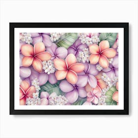 Pink And Purple Flowers 1 Art Print