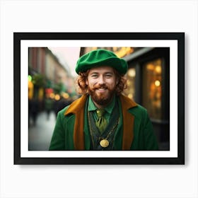 St. Patrick's Day, man in green costume, Leprechaun 4 Art Print