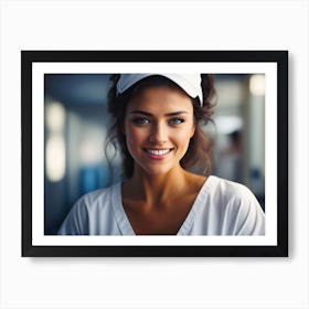 Portrait Of Pretty Smiling Nurse 2 Art Print