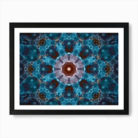 Watercolor Abstraction Gentle Blue Flower Art Print