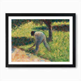 Peasant With A Hoe, Georges Seurat Art Print