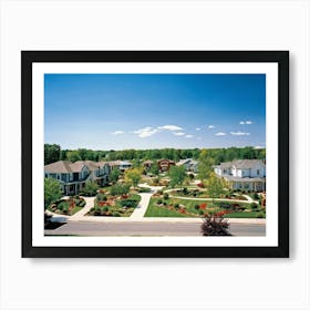 An Elegant Upscale Suburban Residential Real Estate Landscape Displaying Meticulous Homes Immersed (5) Art Print