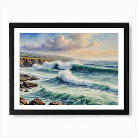 Ocean Crashing Waves Art Print