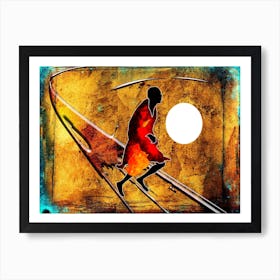 Tribal African Art Illustration In Painting Style 136 Art Print