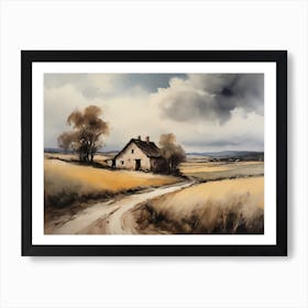 Cloud Oil Painting Farmhouse Nursery French Countryside (3) Art Print