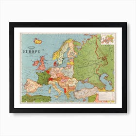 Bacon's Standard Map Of Europe By George Washington Bacon (1830–1922) Art Print