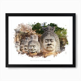 Angkor Thom South Gate, Temples Of Angkor, Cambodia Art Print