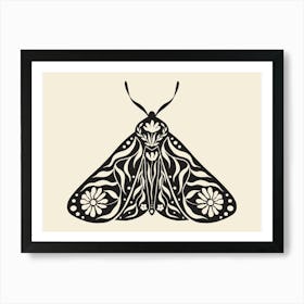 Folk Art Moth 03 - Ink Art Print