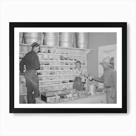 Mr Craig Handing Sackful Of Nails To A Farmer, Pie Town, New Mexico By Russell Lee Art Print