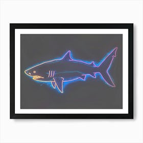 Neon Goblin Shark 4 Art Print