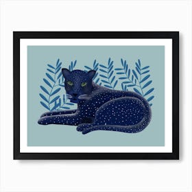 Starry Astral Leopard Art Print