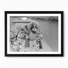 Unloading Oysters From Small Boats, Olga, Louisiana By Russell Lee Art Print