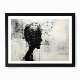 Invisible Threads Abstract Black And White 5 Art Print