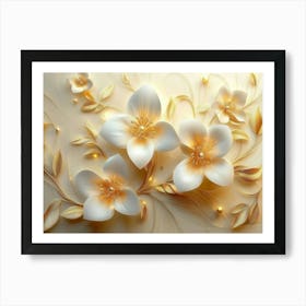 White Flowers 3 Art Print