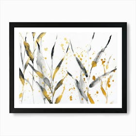 Gold And Black 22 Art Print