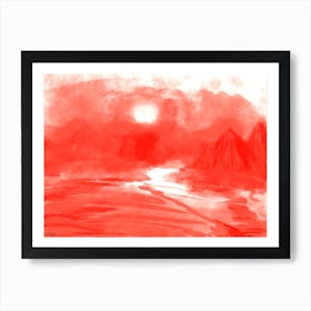 Red Sea Desert Landscape Art Print