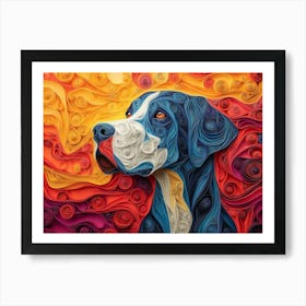 Great Dane Paper Quilling Dog Portrait Art Print